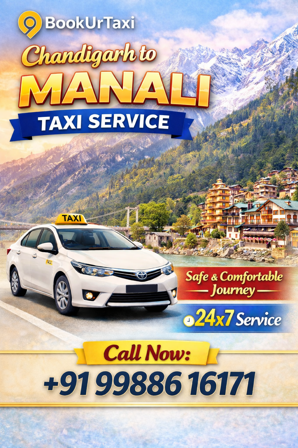 Chandigarh to Manali cab service | Only 3350 - BookUrtaxi