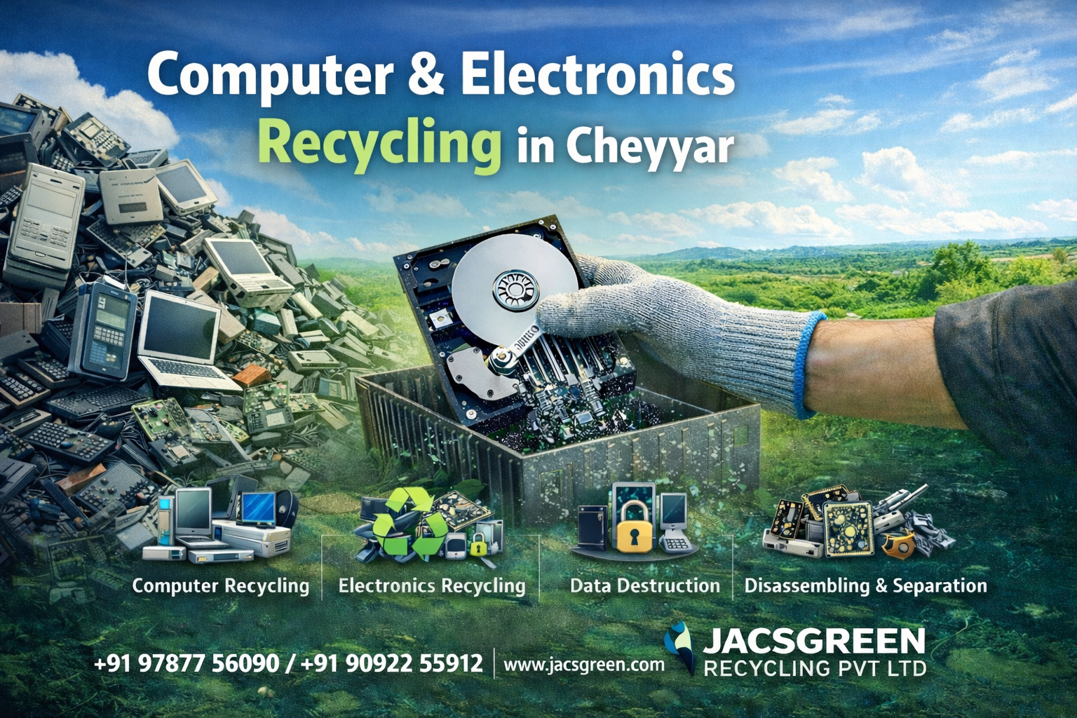 Computer & Electronics Recycling in Cheyyar - JACSGREEN Recycling Pvt Ltd