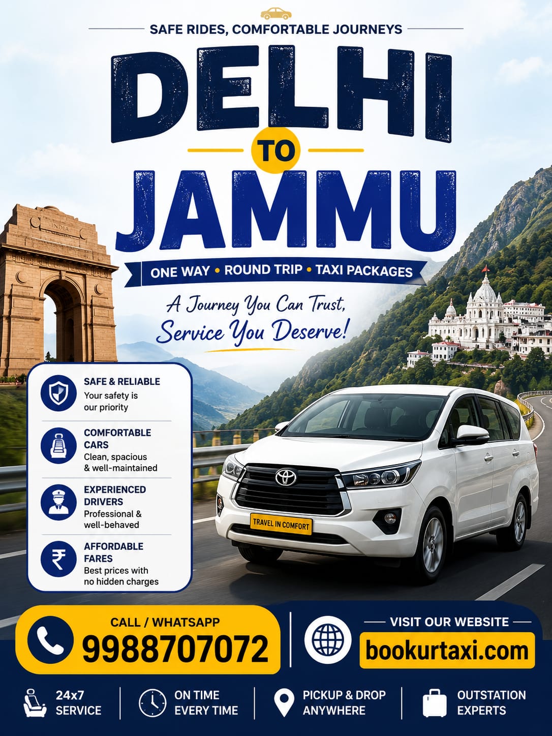 Delhi to Jammu Taxi
