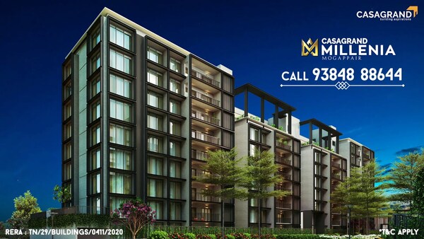 Casagrand Millenia - 3,4 & 5 BHK Ultra-Luxurious Apartments in Mogappair | Starting from Rs.1.47 Crs | Just 10 Mins from Anna Nagar